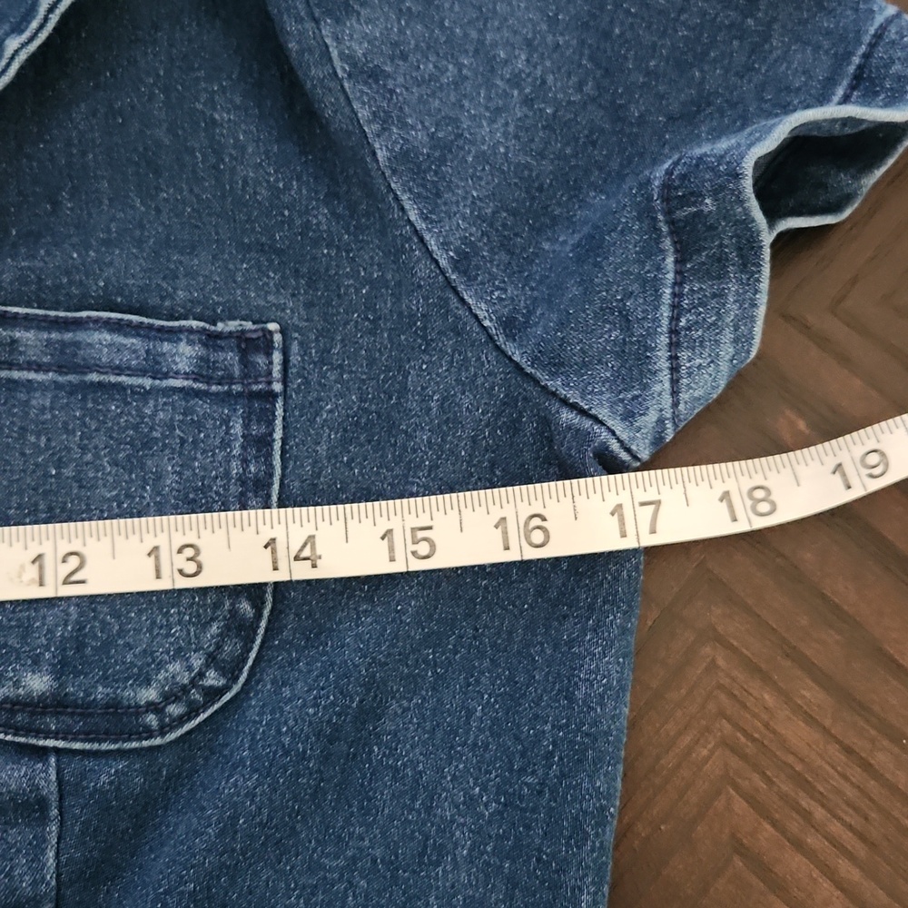 Haute Monde Blue Denim Jumpsuit with Front Zipper - Picture 8 of 9